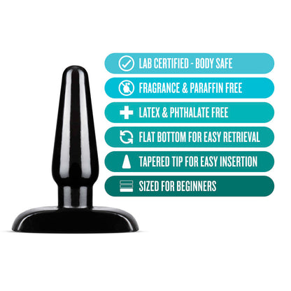 Anal Adventures Basic Anal Plug - Small - Black 10.8 cm Butt Plug-BL-18615