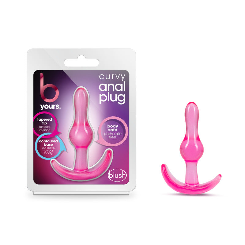B Yours Curvy Anal Plug - Pink 8.9 cm Butt Plug-BL-24510