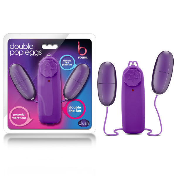 B Yours Double Pop Eggs - Plum Purple Dual Vibrating Eggs - BL-25501