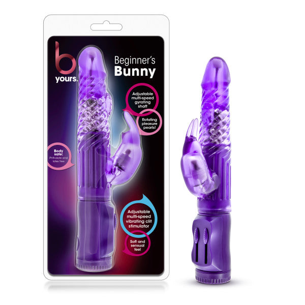 B Yours - Beginners Bunny - Purple 22.2 cm (8.75) Rabbit Vibrator-BL-37101