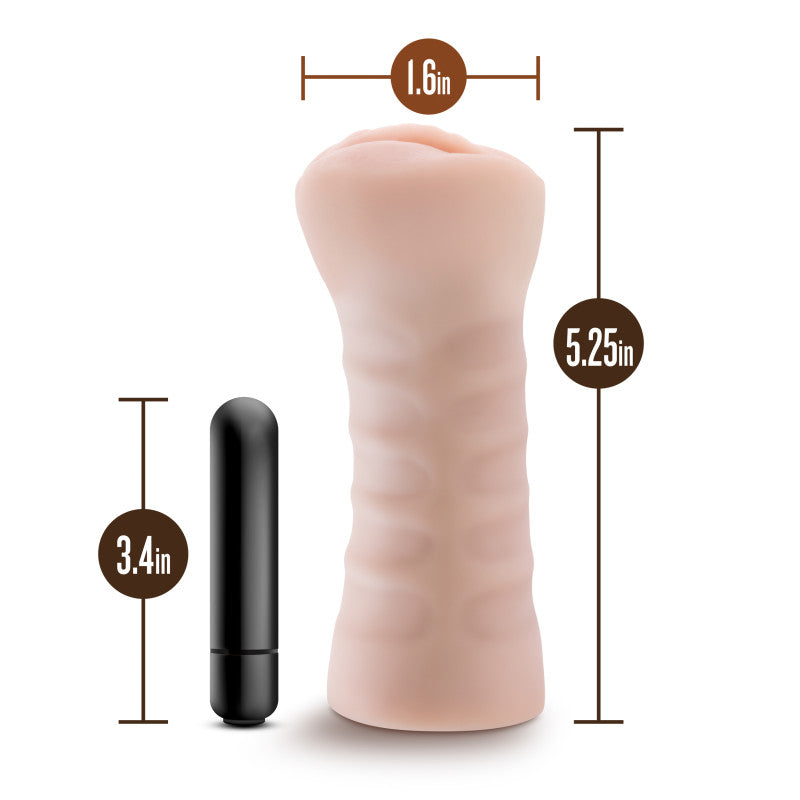 M for Men Ashley - Flesh Vibrating Vagina Stroker-BL-73503