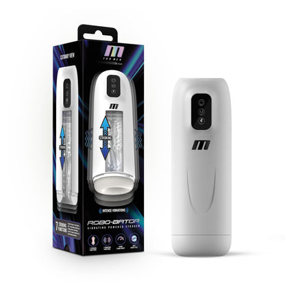 M For Men Robo-Bator - White USB Rechargeable Vibrating Auto Stroker - BL-85604