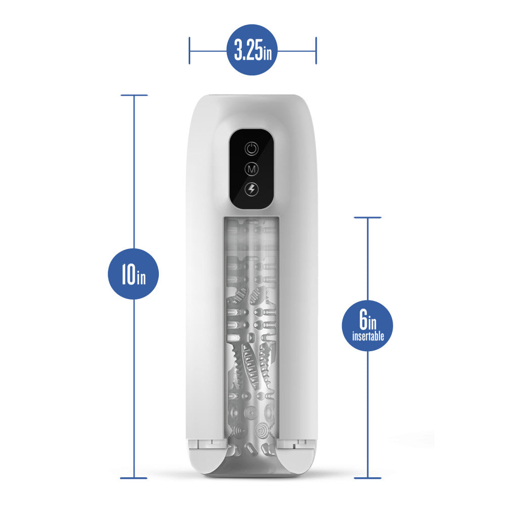 M For Men Robo-Bator - White USB Rechargeable Vibrating Auto Stroker - BL-85604