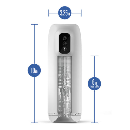M For Men Robo-Bator - White USB Rechargeable Vibrating Auto Stroker - BL-85604