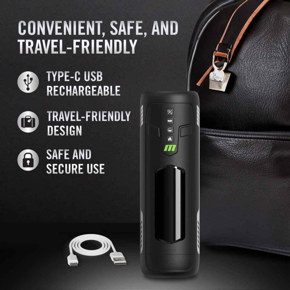 M For Men - Master Blaster - USB Rechargeable Vibrating & Sucking Auto Stroker - BL-85605