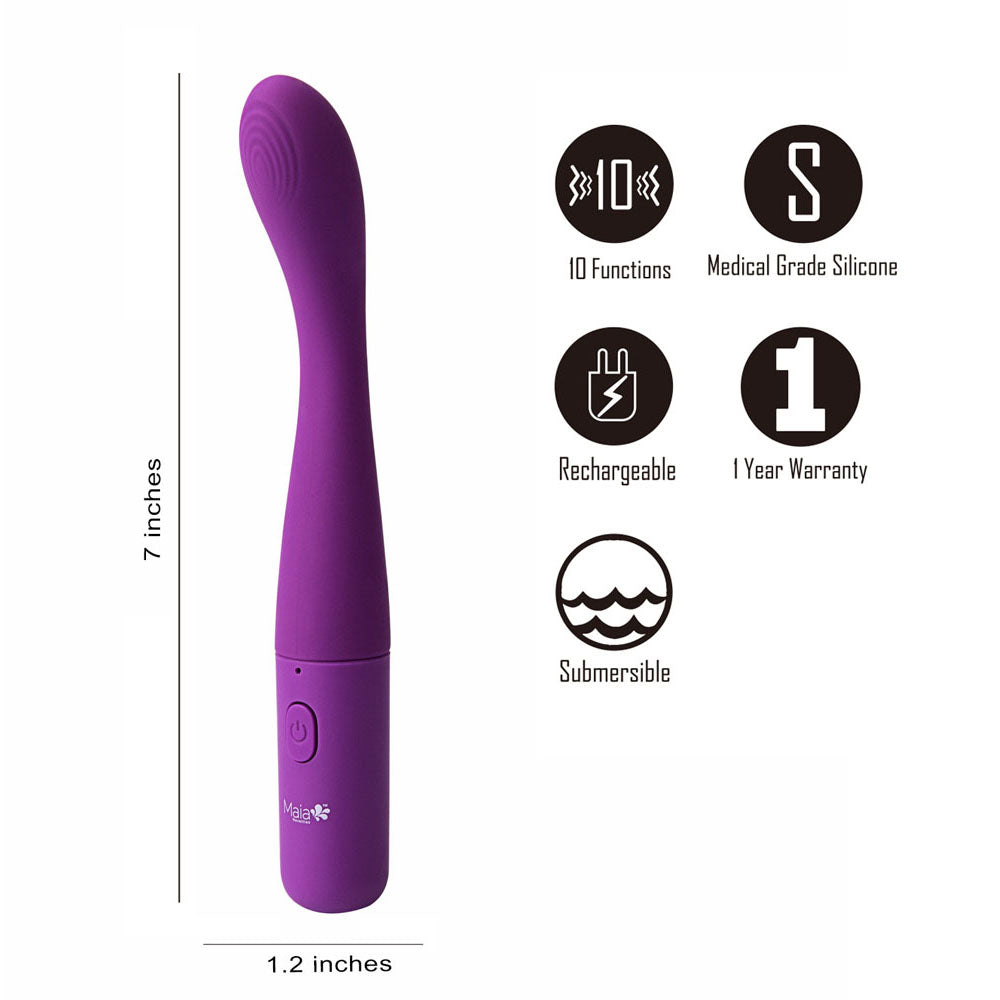 Maia CHELSI - Purple 17.8 cm USB Rechargeable Vibrator-BO-23-008