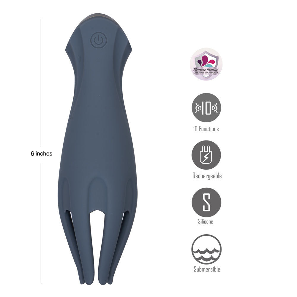 Maia LEO - Grey - Grey USB Rechargeable Penis Head Tickler-BO-25-18-GREY