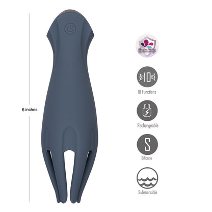Maia LEO - Grey - Grey USB Rechargeable Penis Head Tickler-BO-25-18-GREY