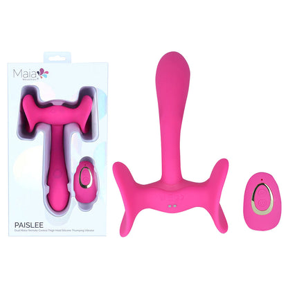 Maia PAISLEE - Pink 16.5 cm USB Rechargeable Thigh Hold Vibrator with Wireless Remote - BO-26-14