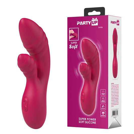 Party Up DALIDA - Pink - Pink 16.2 cm USB Rechargeable Rabbit Vibrator-BP-W00002