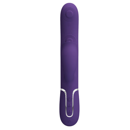 Party Up ALAN Dual Motor Vibrator - Purple - Purple 22.8 cm USB Rechargeable Vibrator with Licking Clit Stimulator and Thumping Shaft-BW-500035-2-PU