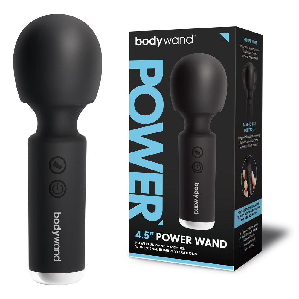 Bodywand 4.5 Power Wand - Black 11.4 cm USB Rechargeable Massager Wand-BW178