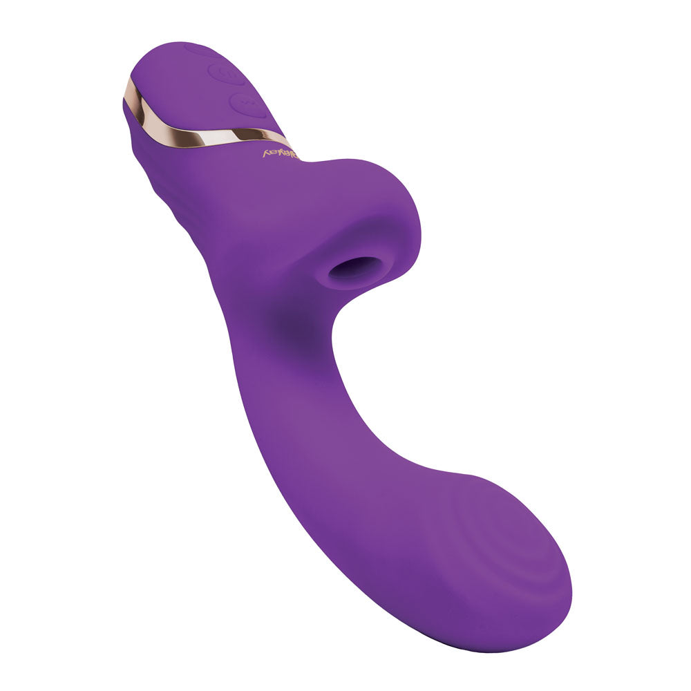 Bodywand G-Play Dual Stimulator Squirt Trainer - Purple 22 cm USB Rechargeable Rabbit Vibrator with Air Pulsation-BW800