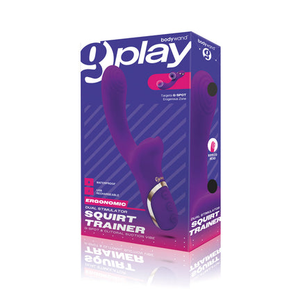 Bodywand G-Play Dual Stimulator Squirt Trainer - Purple 22 cm USB Rechargeable Rabbit Vibrator with Air Pulsation-BW800