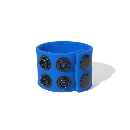 Boneyard Silicone Ball Strap Blue - Blue 3-Snap 4 cm Adjustable Ball Stretcher Ring-BY0318