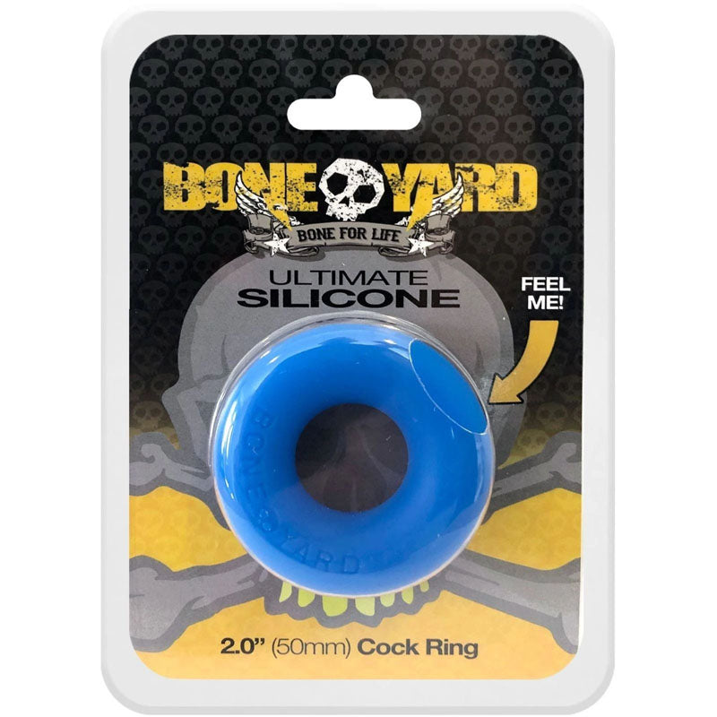 Boneyard Ultimate Silicone Cock Ring Blue - Blue 50mm Cock Ring-BY0452