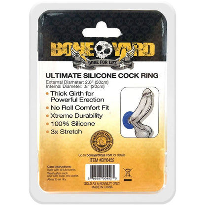 Boneyard Ultimate Silicone Cock Ring Blue - Blue 50mm Cock Ring-BY0452