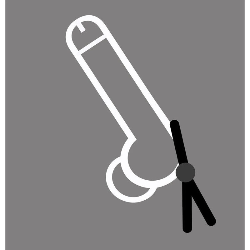 Boneyard Cock Leash Single - Black Adjustable Cock Lasso Ring-BY0465