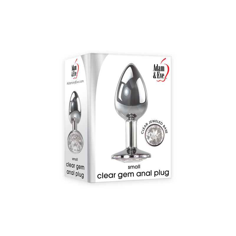 Adam & Eve Clear Gem Anal Plug - Small - Metallic 7.1 cm Small Butt Plug with Clear Gem Base-C656 2458
