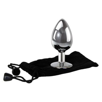 Adam & Eve Clear Gem Anal Plug - Large - Metallic 9.5 cm Large Butt Plug with Clear Gem Base-C656 2488