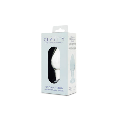Clarity - Utopian Bud - Clear 8.9 cm Glass Butt Plug-CLA-12
