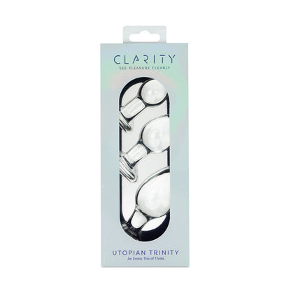 Clarity - Utopian Trinity - Clear Glass Butt Plugs - Set of 3 Sizes-CLA-24