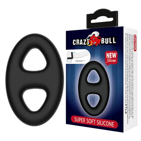 CRAZY BULL Oval Cock & Ball Ring - Black 