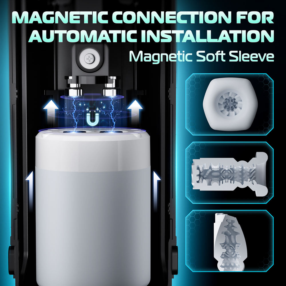 CyberSkin B-Titan - Black USB Rechargeable Thrusting & Vibrating Auto Masturbator with Heater-CS-BT-BLK