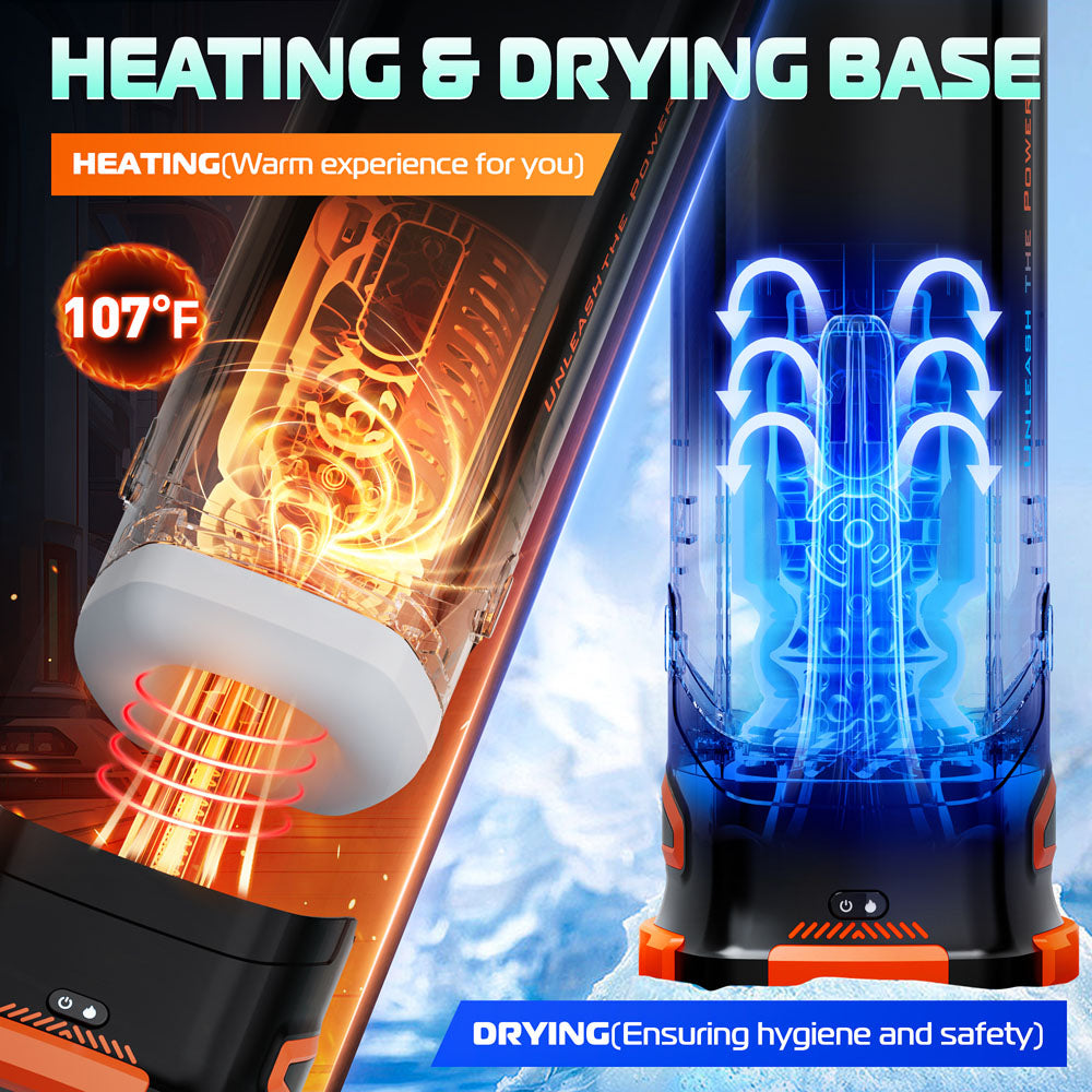 CyberSkin B-Titan - Black USB Rechargeable Thrusting & Vibrating Auto Masturbator with Heater-CS-BT-BLK