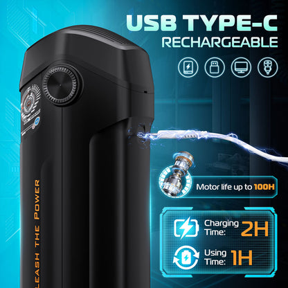 CyberSkin B-Titan - Black USB Rechargeable Thrusting & Vibrating Auto Masturbator with Heater-CS-BT-BLK