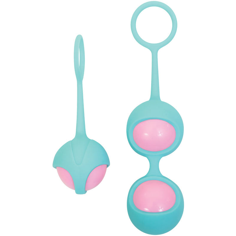 Adam & Eve Eves Kegel Training Set - Teal/Pink Kegel Trainers - Set of 2-D723 9000