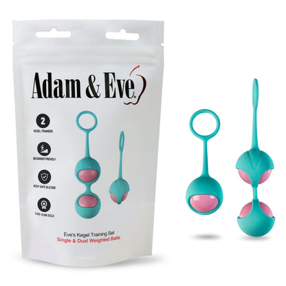 Adam & Eve Eves Kegel Training Set - Teal/Pink Kegel Trainers - Set of 2-D723 9000