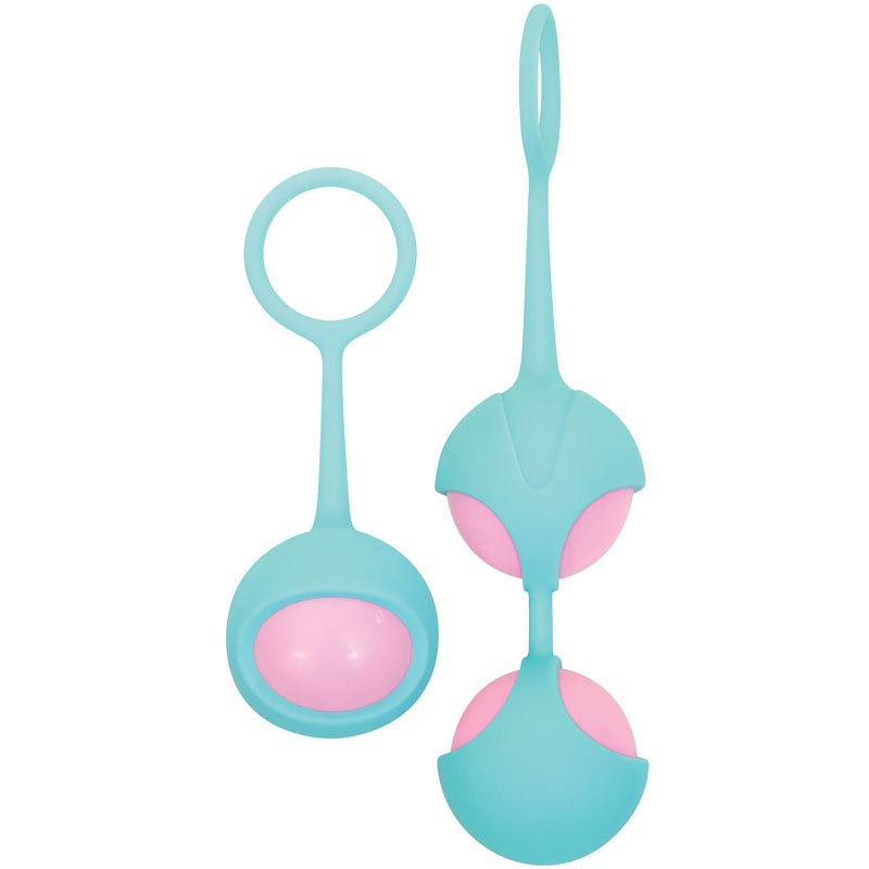 Adam & Eve Eves Kegel Training Set - Teal/Pink Kegel Trainers - Set of 2-D723 9000