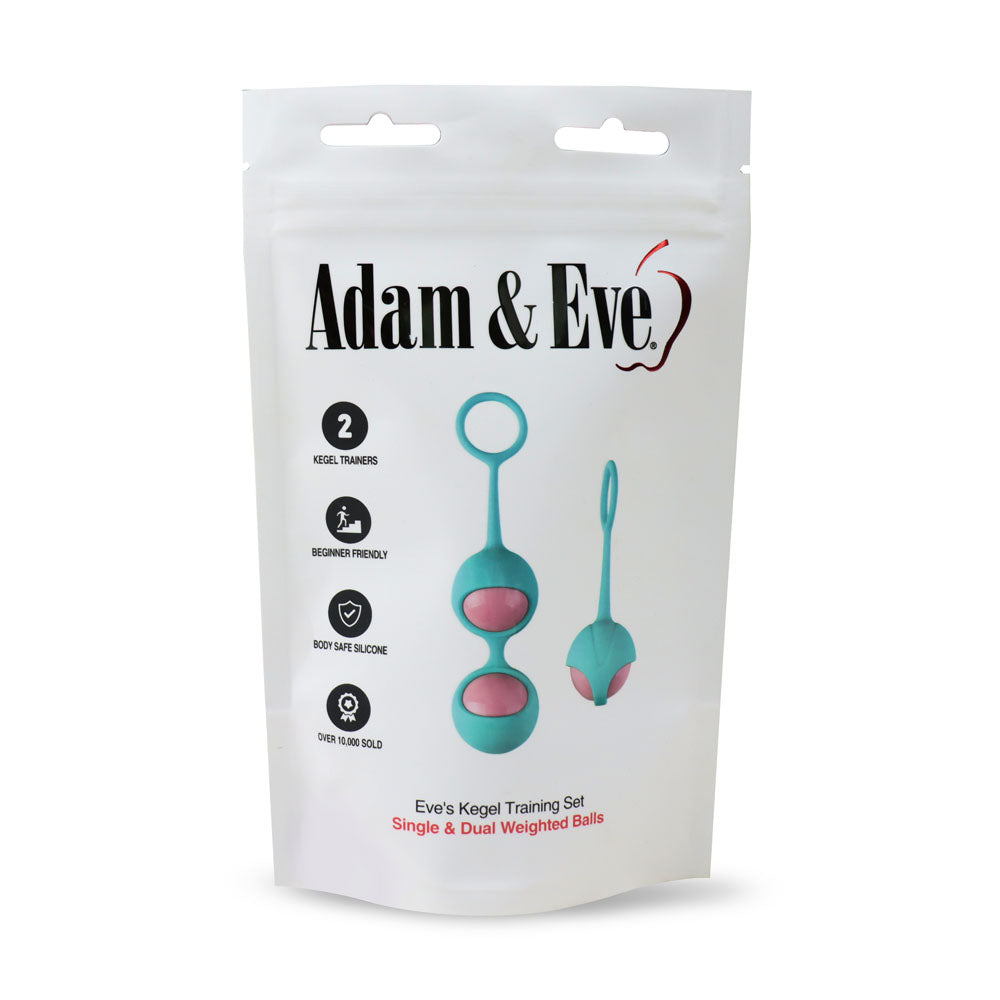 Adam & Eve Eves Kegel Training Set - Teal/Pink Kegel Trainers - Set of 2-D723 9000