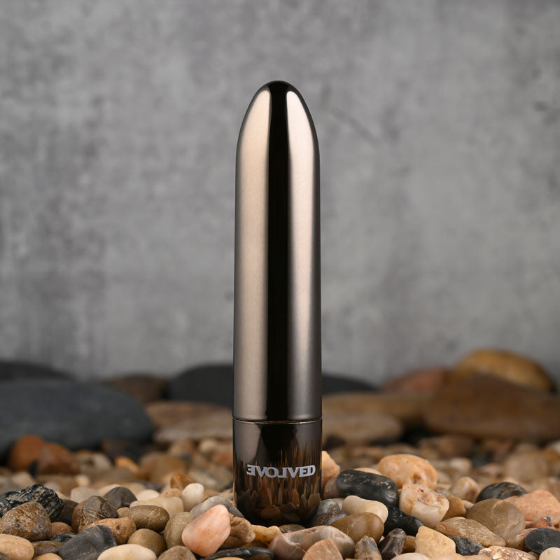 Evolved REAL SIMPLE - Black Chrome 10 cm USB Rechargeable Bullet-EN-RS-1249-2