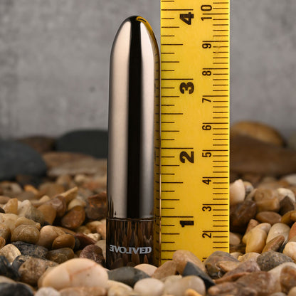 Evolved REAL SIMPLE - Black Chrome 10 cm USB Rechargeable Bullet-EN-RS-1249-2