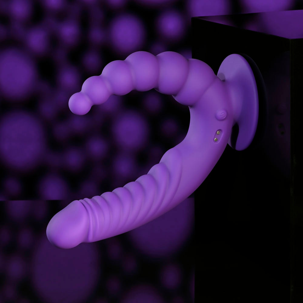 Evolved THE RIDER - Purple USB Rechargeable Double Ended Vibrator with Wireless Remote-EN-RS-4516-2