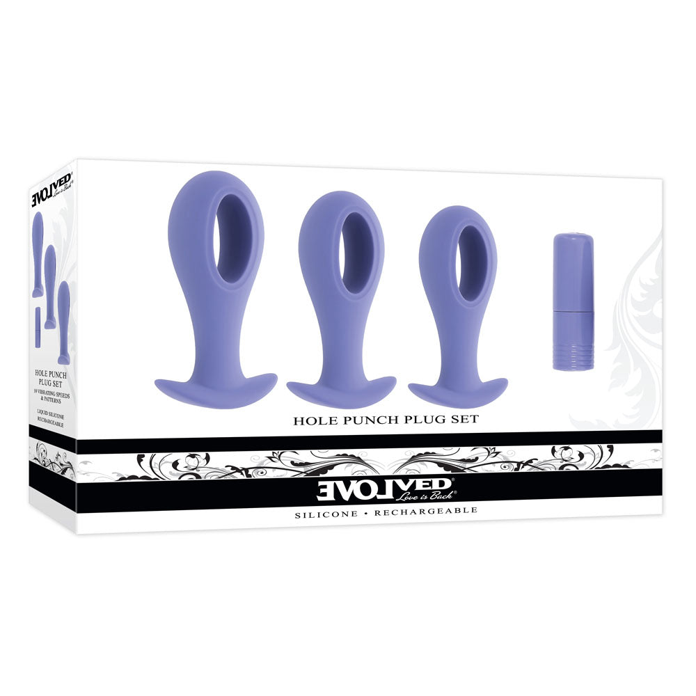 Evolved HOLE PUNCH PLUG SET - Purple Butt Plugs with Interchangeable Bullet - Set of 3 Sizes-EN-RS-5032-2