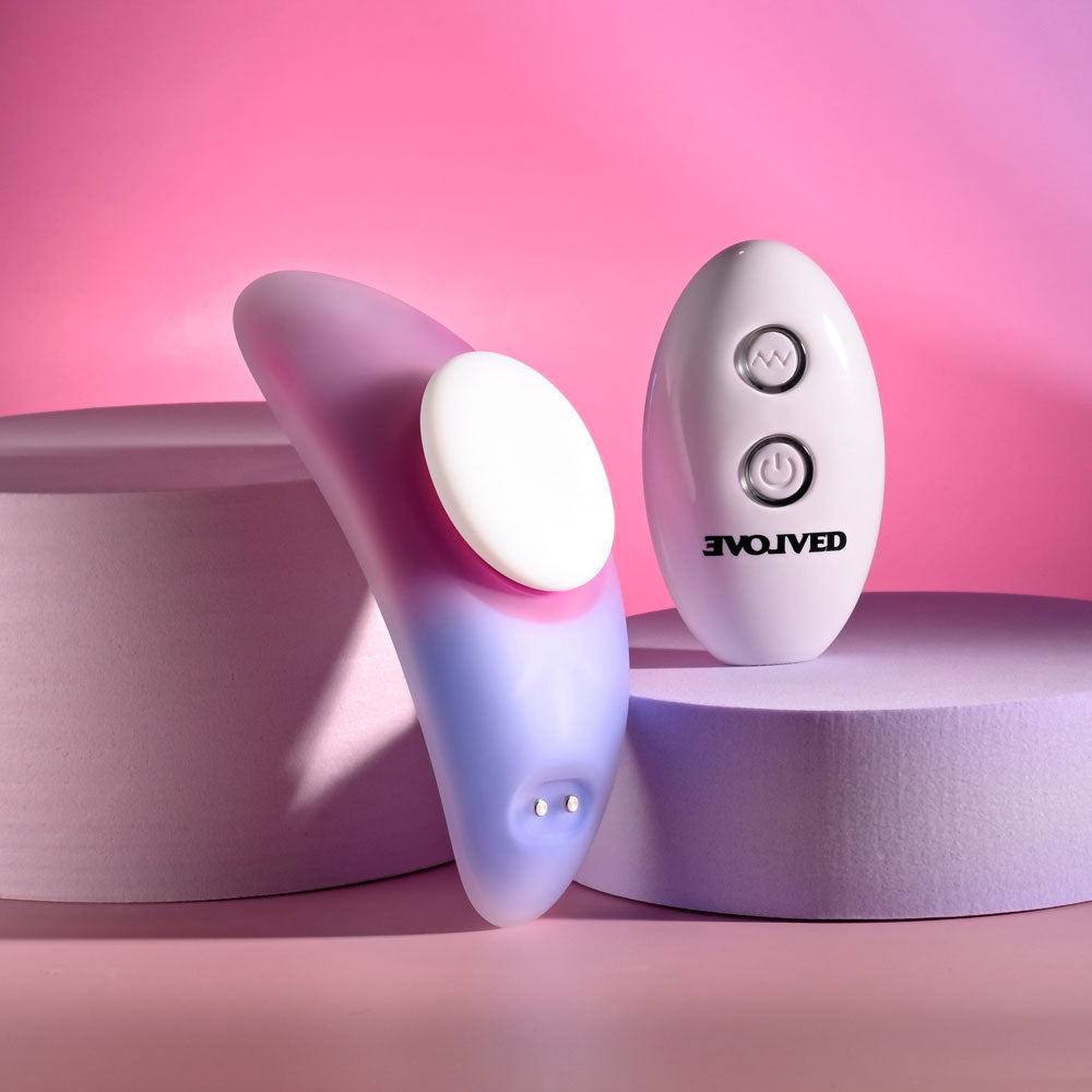 Evolved PARADISE PANTY - Pink/Purple USB Rechargeable Panty Vibrator with Remote Control-EN-RS-5711-2