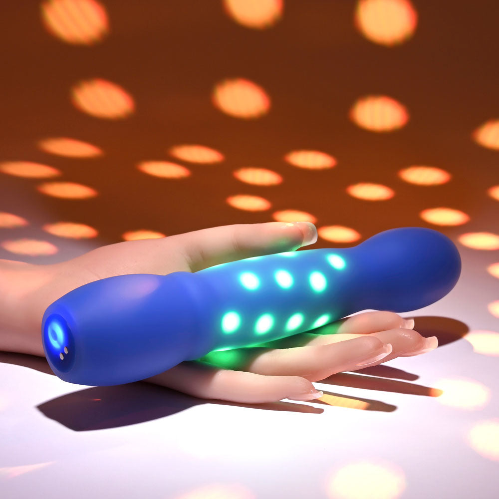 Evolved DISCO DIVA - Blue 20.9 cm USB Rechargeable Light Up Vibrator-EN-RS-6169-2