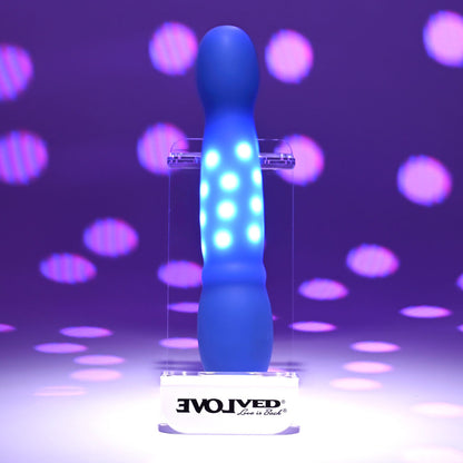 Evolved DISCO DIVA - Blue 20.9 cm USB Rechargeable Light Up Vibrator-EN-RS-6169-2