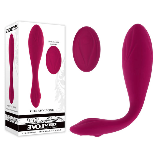 Evolved CHERRY POSE - Pink 16.1 cm USB Rechargeable Flexible & Posable Vibrator with Remote-EN-RS-6183-2
