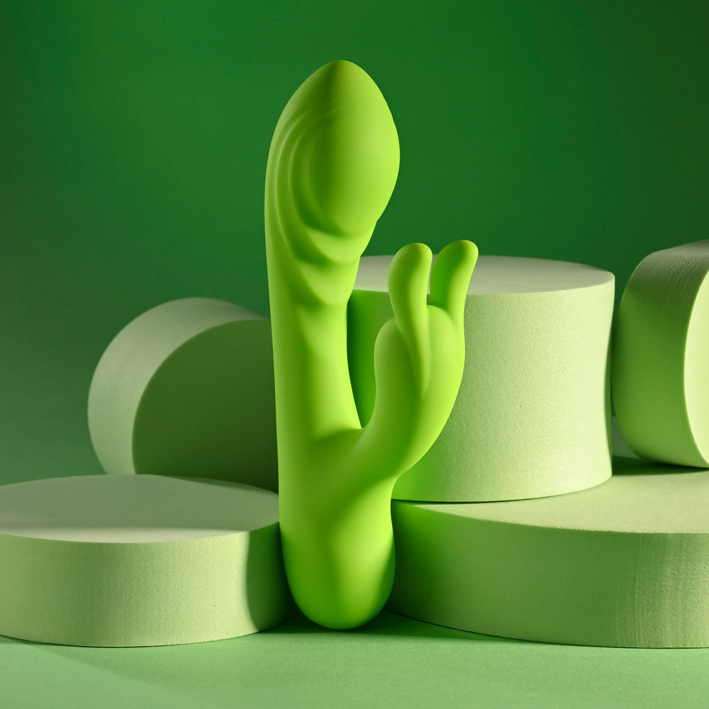 Evolved BRAT BUNNY - Green 16.2 cm USB Rechargeable Rabbit Vibrator-EN-RS-6787-2