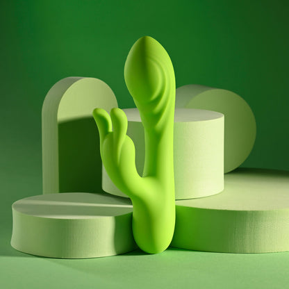 Evolved BRAT BUNNY - Green 16.2 cm USB Rechargeable Rabbit Vibrator-EN-RS-6787-2