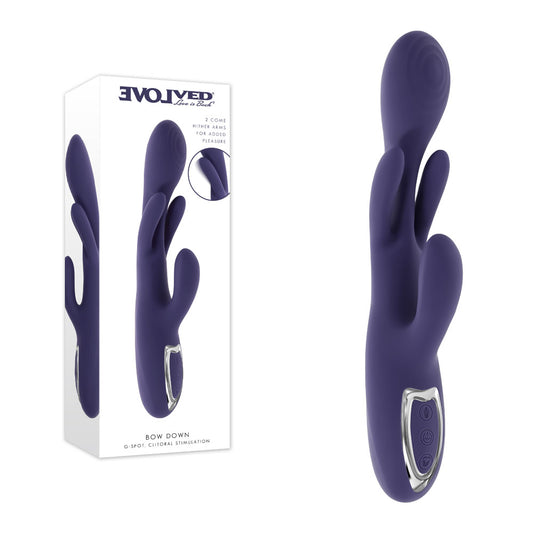 Evolved BOW DOWN - Purple USB Rechargeable Rabbit Vibrator - EN-RS-6985-2