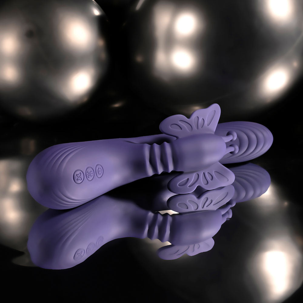 Evolved WINGS OF FRENZY - Purple USB Rechargeable Butterfly Vibrator - EN-RS-7166-2