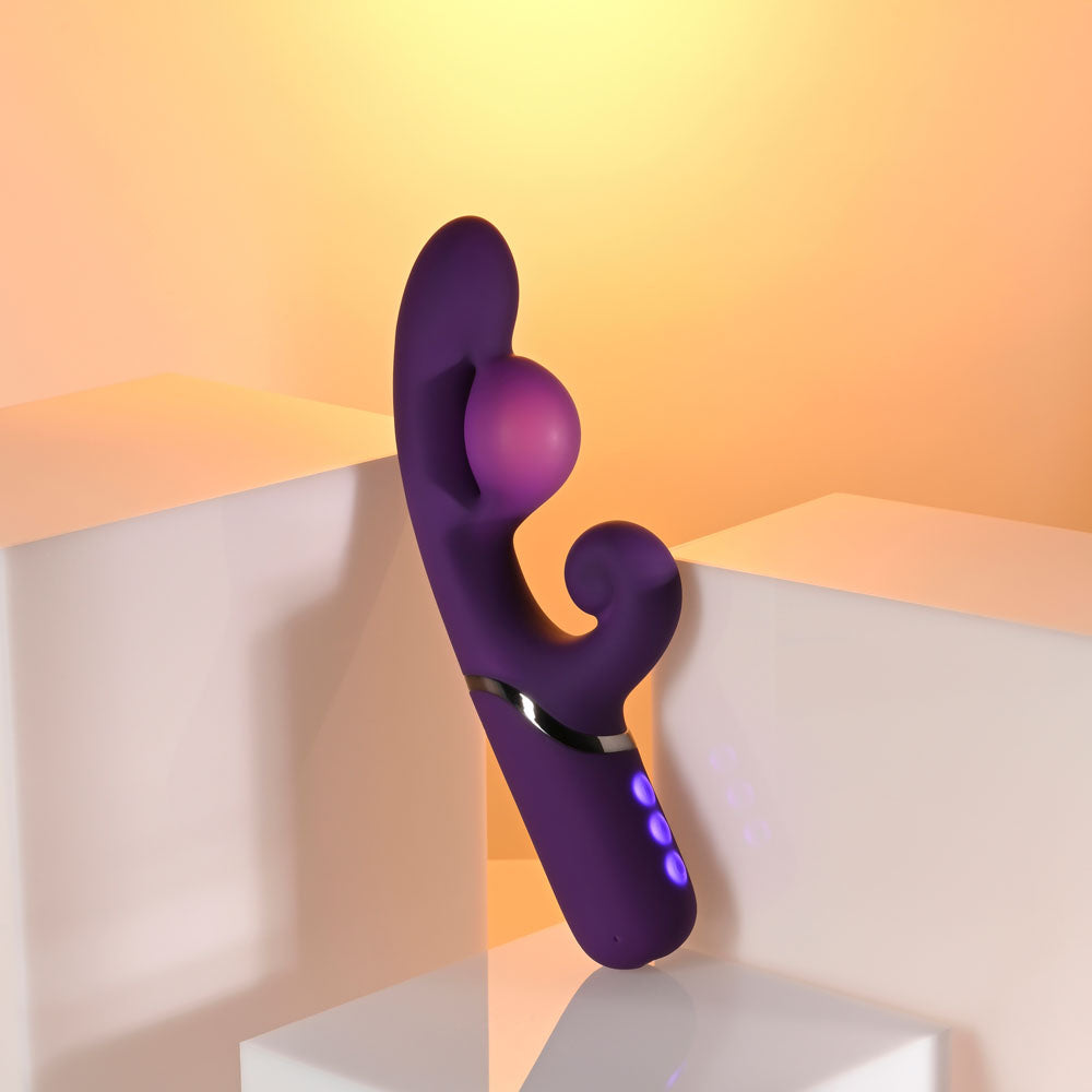 Evolved PLEASURE PUFF - Purple 24.1 cm USB Rechargeable Inflatable Rabbit Vibrator-EN-RS-7234-2