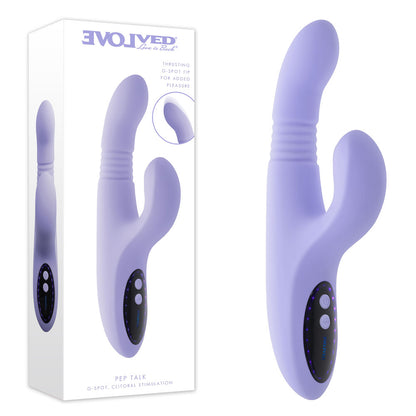 Evolved PEP TALK - Purple 23.3 cm USB Rechargeable Thrusting Vibrator with Tapping Clitoral Stimulator - EN-RS-7241-2