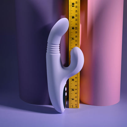 Evolved PEP TALK - Purple 23.3 cm USB Rechargeable Thrusting Vibrator with Tapping Clitoral Stimulator - EN-RS-7241-2