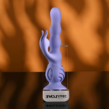 Evolved WIGGLY BUNNY - Purple USB Rechargeable Rabbit Vibrator with Suction Base - EN-RS-7715-2